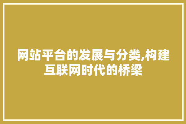 网站平台的发展与分类,构建互联网时代的桥梁 智能助手