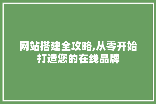 网站搭建全攻略,从零开始打造您的在线品牌 智能助手