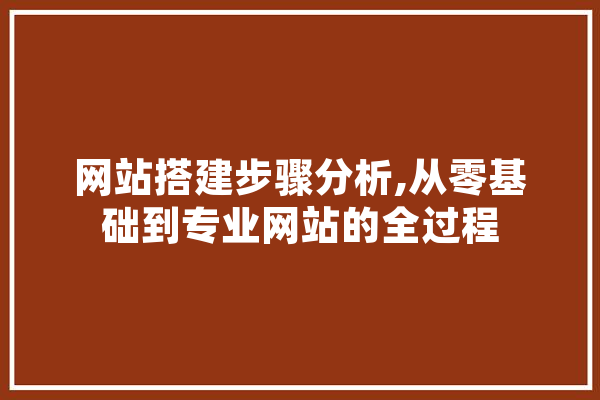 网站搭建步骤分析,从零基础到专业网站的全过程 绘影字幕