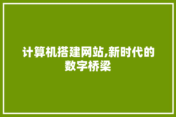 计算机搭建网站,新时代的数字桥梁 智能问答
