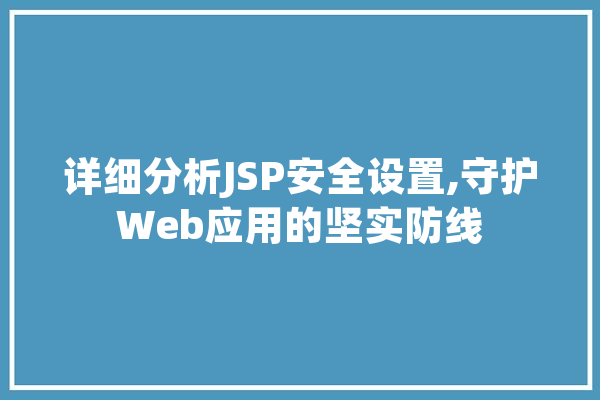 详细分析JSP安全设置,守护Web应用的坚实防线 云服务