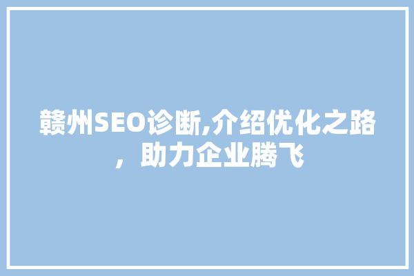 赣州SEO诊断,介绍优化之路，助力企业腾飞 文字写作