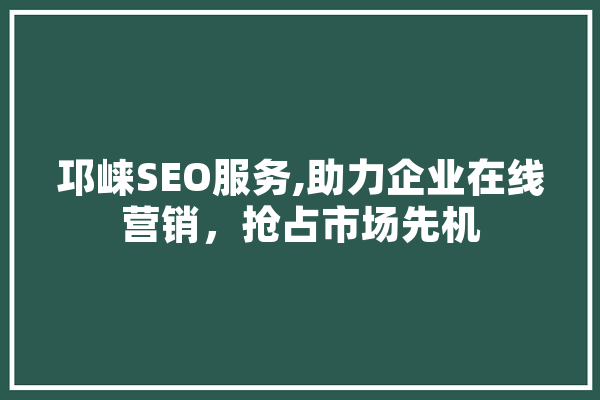 邛崃SEO服务,助力企业在线营销，抢占市场先机 绘影字幕