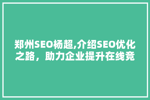 郑州SEO杨超,介绍SEO优化之路，助力企业提升在线竞争力 智能助手