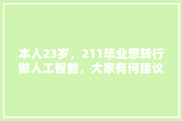 本人23岁，211毕业想转行做人工智能，大家有何建议,爱哥人工智能怎么样 计算机