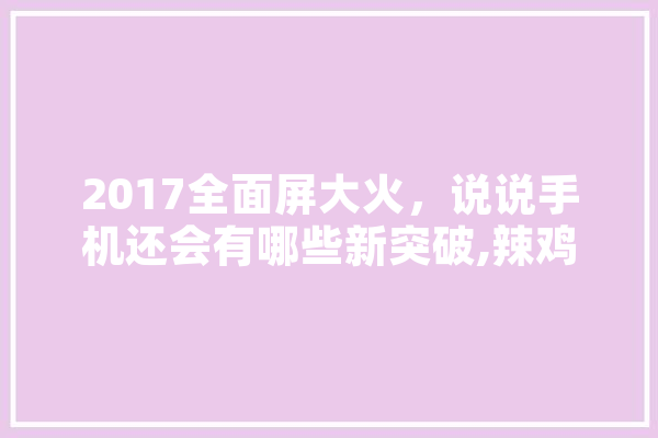 2017全面屏大火，说说手机还会有哪些新突破,辣鸡人工智能怎么样 AI快讯