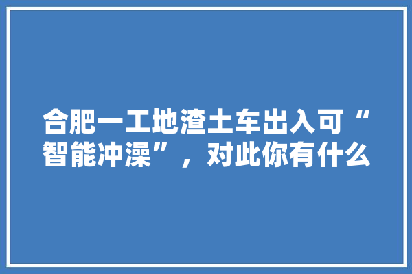合肥一工地渣土车出入可“智能冲澡”，对此你有什么看法,包河人工智能培训机构 智能助手