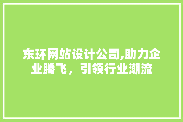 东环网站设计公司,助力企业腾飞，引领行业潮流