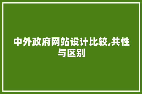 中外政府网站设计比较,共性与区别
