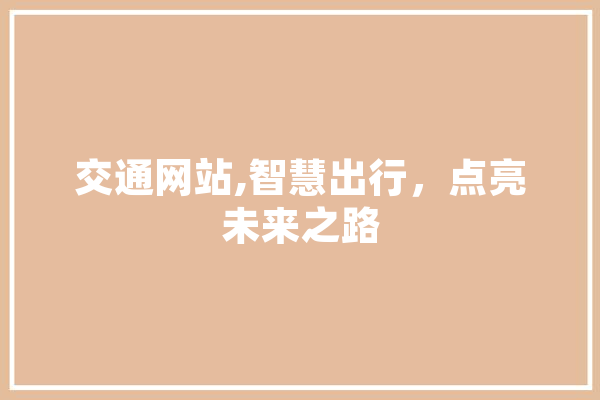 交通网站,智慧出行，点亮未来之路