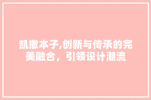 凯撒本子,创新与传承的完美融合，引领设计潮流