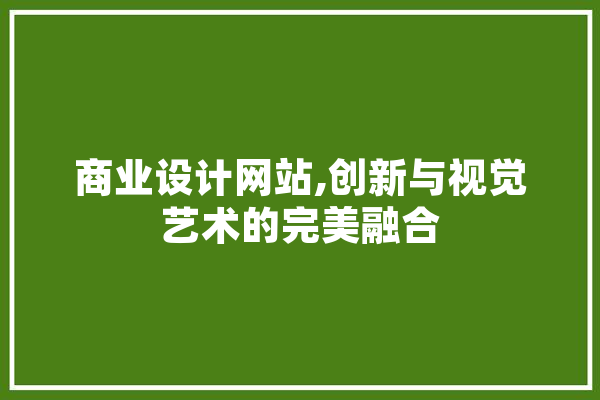 商业设计网站,创新与视觉艺术的完美融合