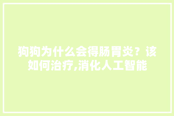 狗狗为什么会得肠胃炎？该如何治疗,消化人工智能 AI快讯