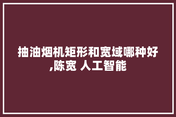 抽油烟机矩形和宽域哪种好,陈宽 人工智能 科技快讯