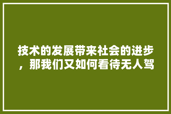 技术的发展带来社会的进步，那我们又如何看待无人驾驶呢,ⅴiv0人工智能