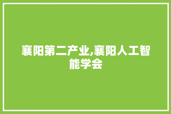 襄阳第二产业,襄阳人工智能学会