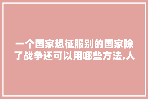 一个国家想征服别的国家除了战争还可以用哪些方法,人工智能极权主义