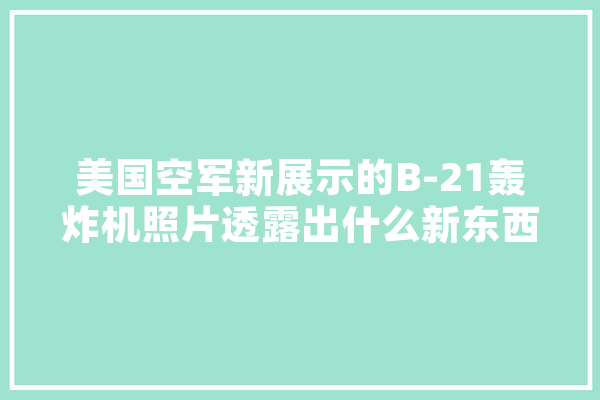 美国空军新展示的B-21轰炸机照片透露出什么新东西,人工智能 航空