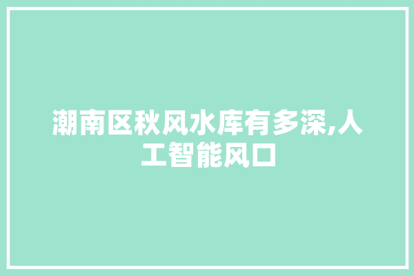 潮南区秋风水库有多深,人工智能风口 智能助手