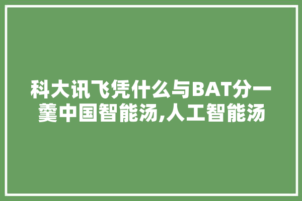科大讯飞凭什么与BAT分一羹中国智能汤,人工智能汤晓鸥