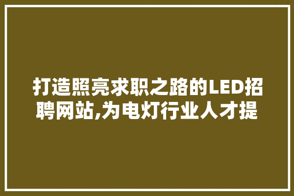 打造照亮求职之路的LED招聘网站,为电灯行业人才提供精准服务 文字写作