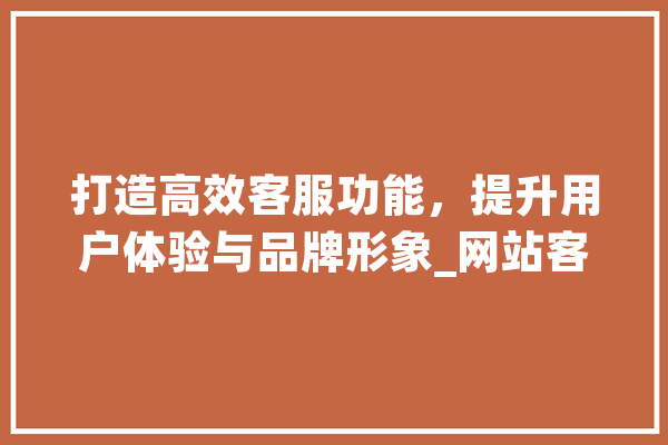 打造高效客服功能，提升用户体验与品牌形象_网站客服功能设计分析 AI快讯