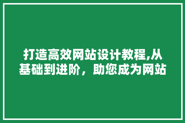 打造高效网站设计教程,从基础到进阶，助您成为网站设计高手 AI简讯