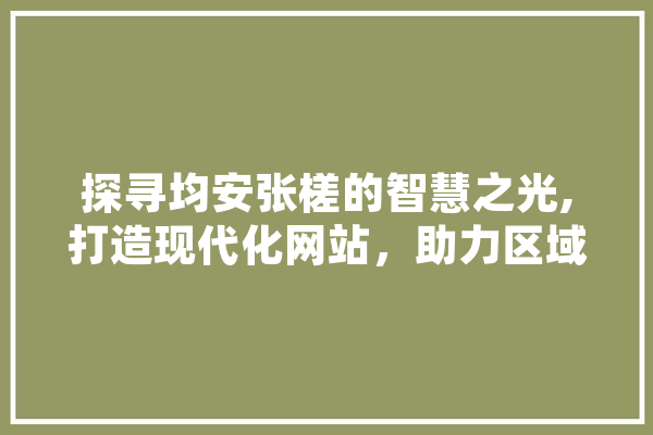 探寻均安张槎的智慧之光,打造现代化网站，助力区域发展新篇章