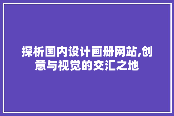探析国内设计画册网站,创意与视觉的交汇之地