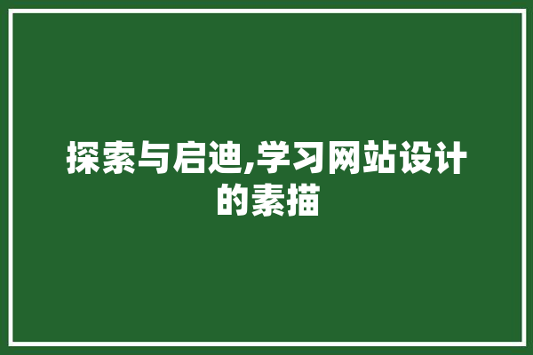 探索与启迪,学习网站设计的素描 智能问答