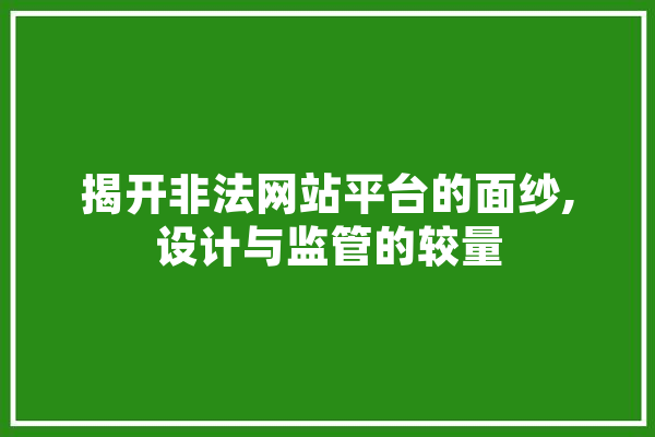 揭开非法网站平台的面纱,设计与监管的较量