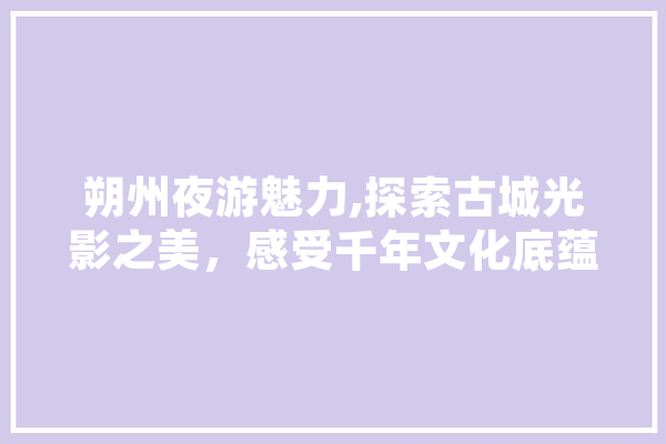 朔州夜游魅力,探索古城光影之美，感受千年文化底蕴