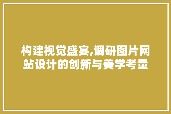 构建视觉盛宴,调研图片网站设计的创新与美学考量 智能问答