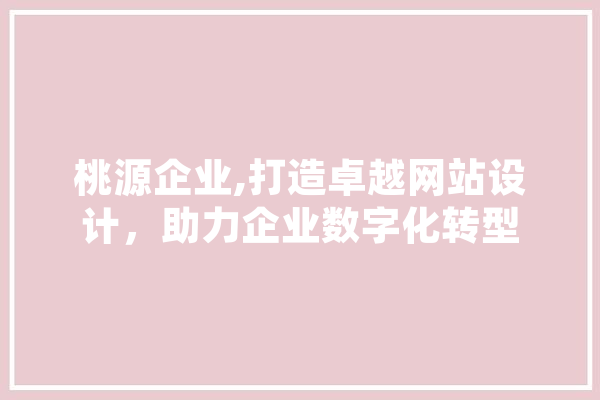 桃源企业,打造卓越网站设计，助力企业数字化转型