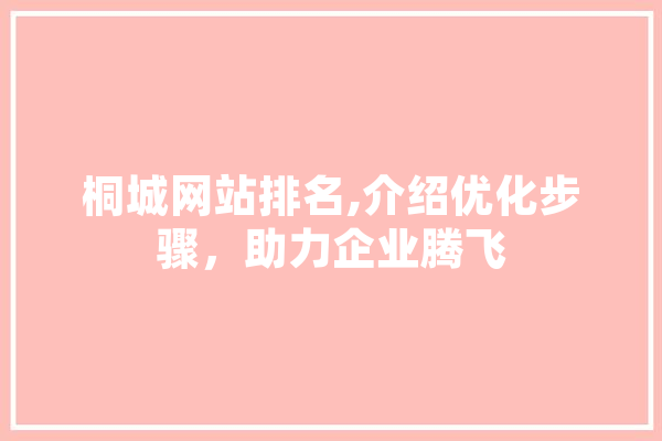 桐城网站排名,介绍优化步骤，助力企业腾飞
