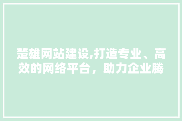 楚雄网站建设,打造专业、高效的网络平台，助力企业腾飞 AI简讯