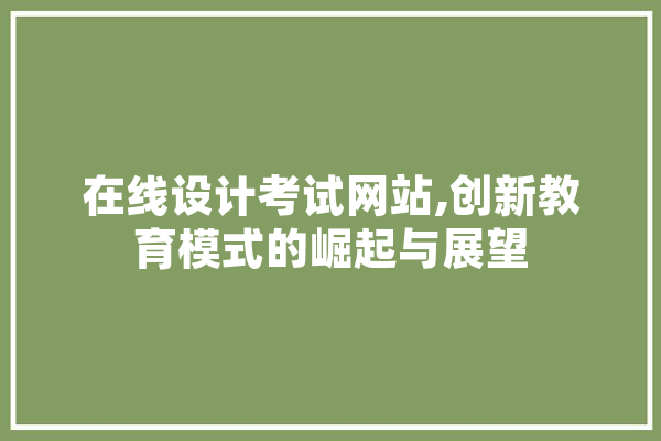 在线设计考试网站,创新教育模式的崛起与展望