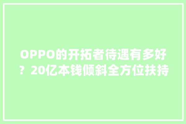 OPPO的开拓者待遇有多好？20亿本钱倾斜全方位扶持太贴心了_开辟者_创作者 智能助手