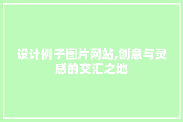 设计例子图片网站,创意与灵感的交汇之地 文字写作