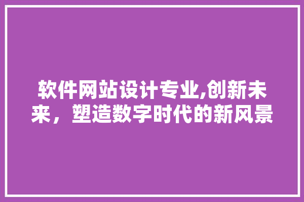 软件网站设计专业,创新未来，塑造数字时代的新风景 绘影字幕