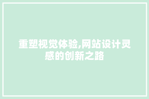 重塑视觉体验,网站设计灵感的创新之路