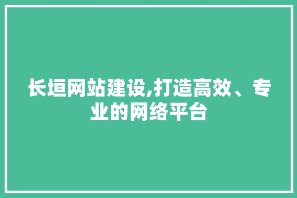长垣网站建设,打造高效、专业的网络平台 AI简讯