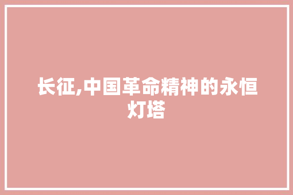 长征,中国革命精神的永恒灯塔 云服务