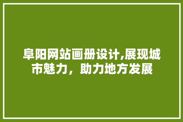 阜阳网站画册设计,展现城市魅力，助力地方发展