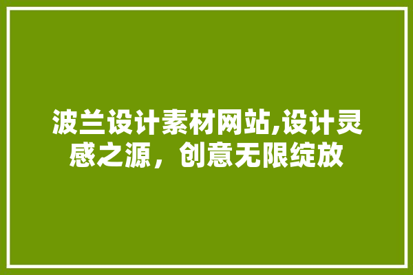 波兰设计素材网站,设计灵感之源，创意无限绽放