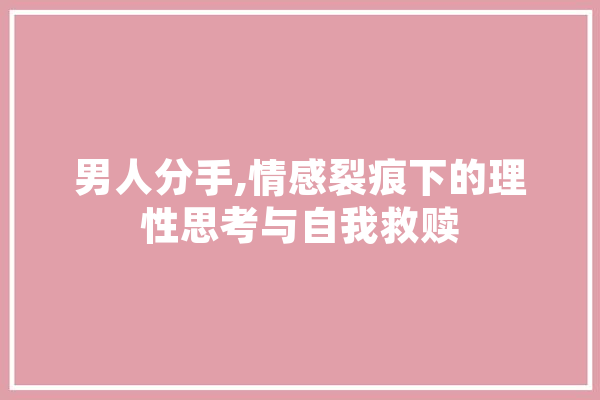 男人分手,情感裂痕下的理性思考与自我救赎