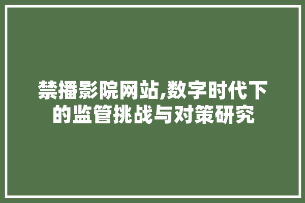 禁播影院网站,数字时代下的监管挑战与对策研究