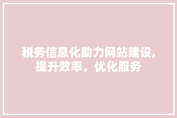 税务信息化助力网站建设,提升效率，优化服务