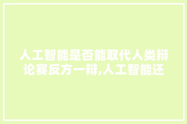 人工智能是否能取代人类辩论赛反方一辩,人工智能还是人工智障
