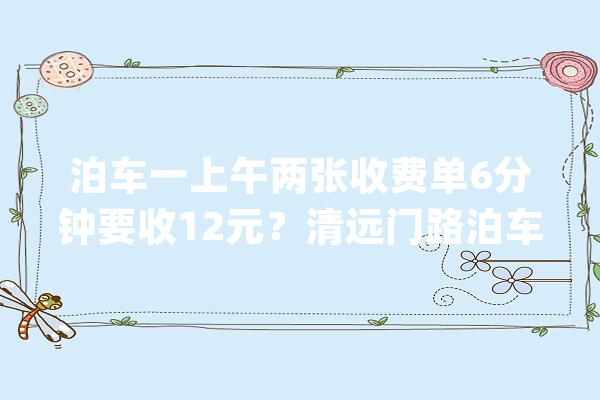 泊车一上午两张收费单6分钟要收12元？清远门路泊车智能收费标准受质疑_泊车位_清远